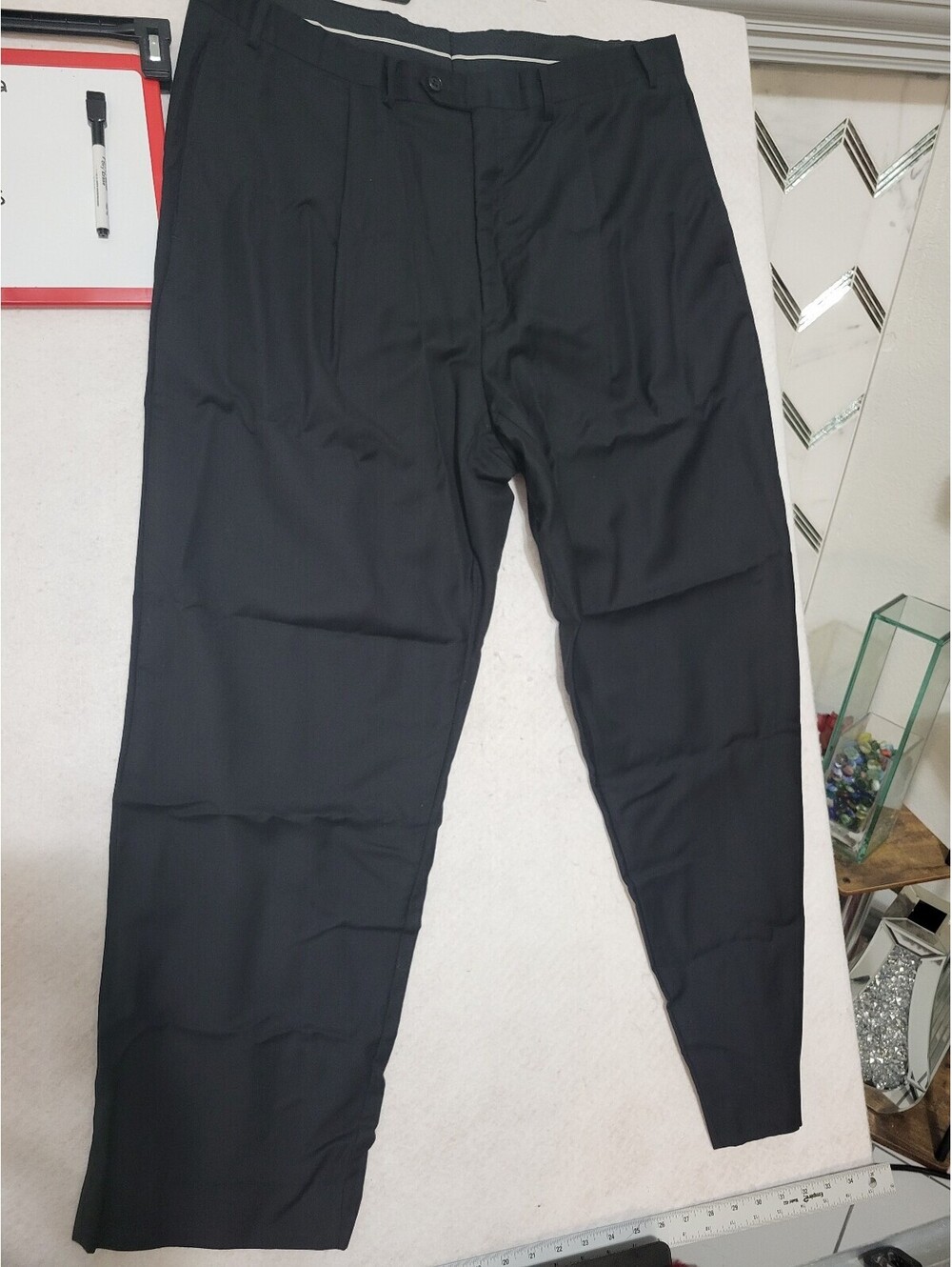 Men's Black Dress Pants Size 40L, Waist 19, Inseam 28